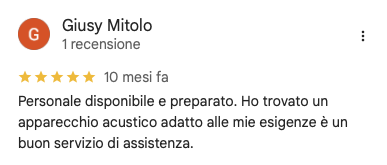 Recensione Google di Giusy Mitolo